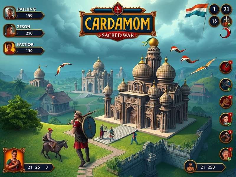 Cardamom Sacred War gameplay screenshot showing strategic battle
